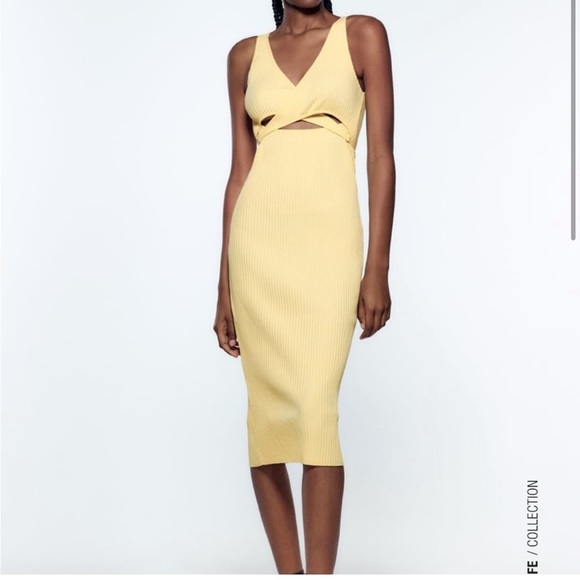 Zara Dresses & Skirts - Zara Yellow Wrap Dress